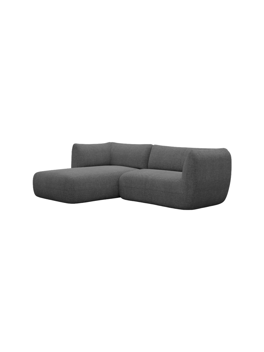 
3/4-Sitzer Design Ecksofa „Amalfi“ mit Strukturstoff-Bezug - Strukturstoff Anthrazit / Eckteil links