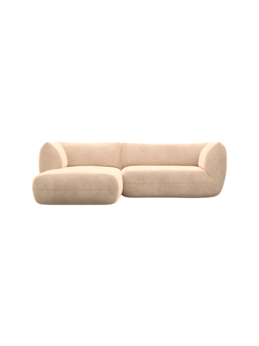 
3/4-Sitzer Design Ecksofa „Amalfi“ mit Samtbezug - Samtbezug Königsblau / Eckteil links