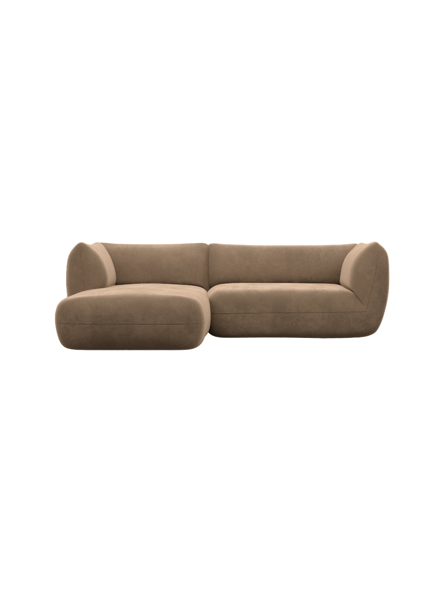 
3/4-Sitzer Design Ecksofa „Amalfi“ mit Samtbezug - Samtbezug Königsblau / Eckteil links