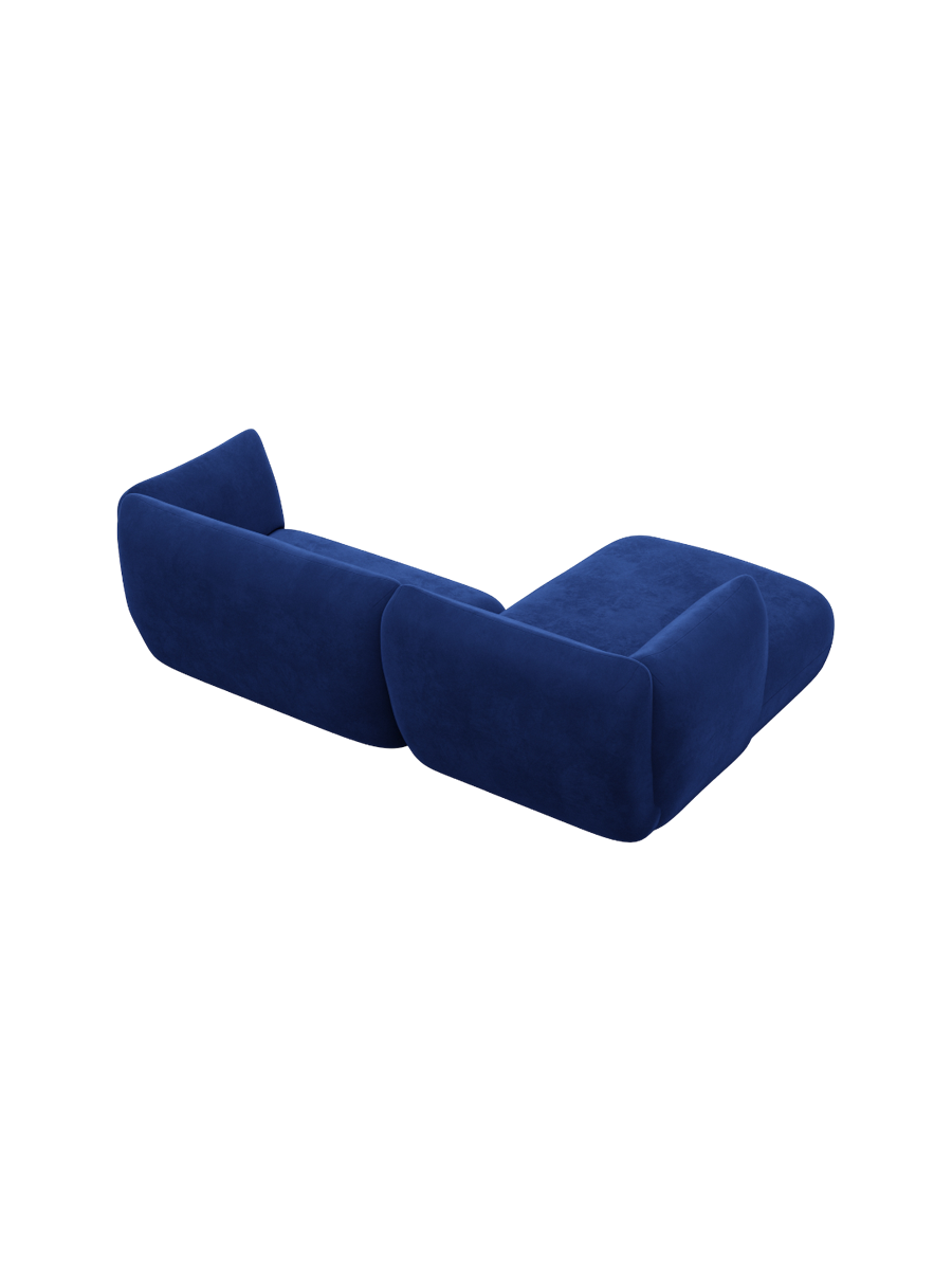 
3/4-Sitzer Design Ecksofa „Amalfi“ mit Samtbezug - Samtbezug Königsblau / Eckteil links