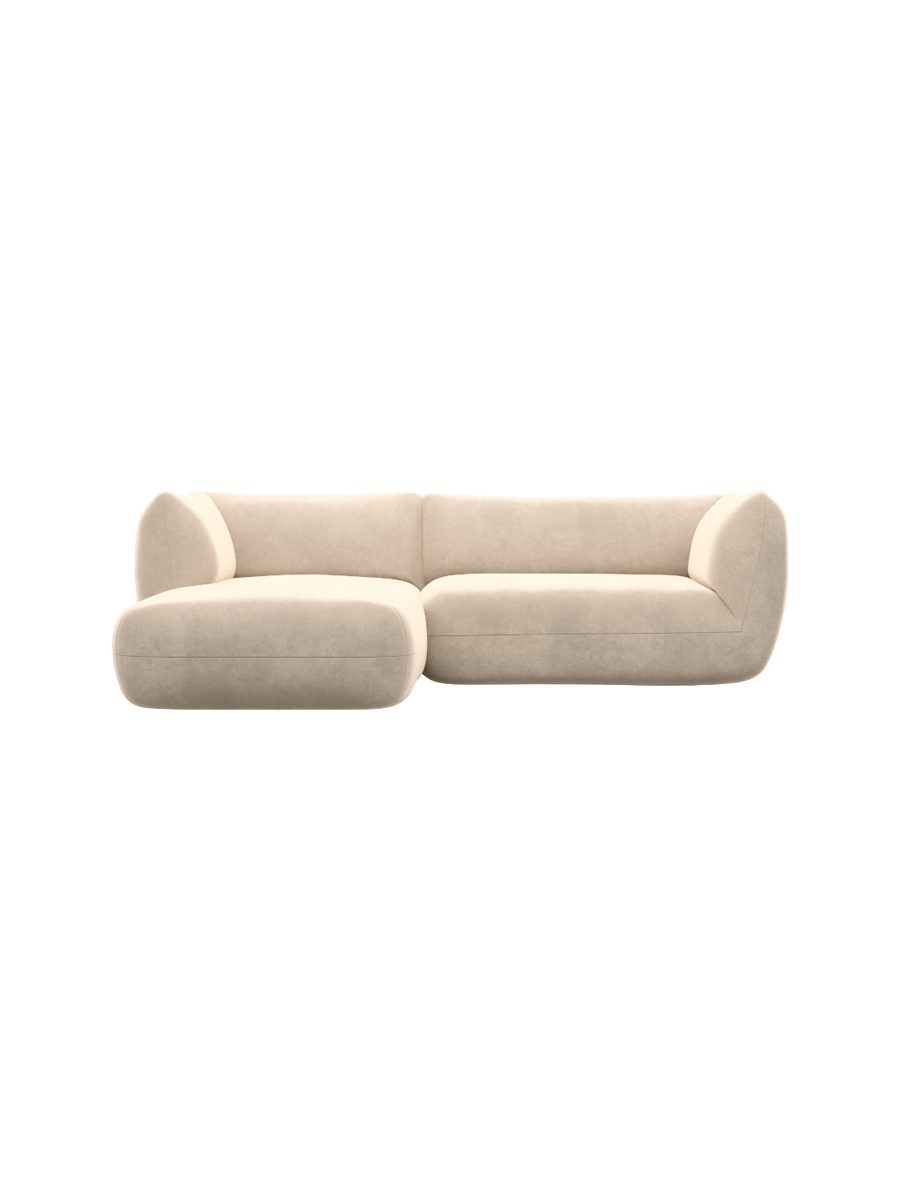 
3/4-Sitzer Design Ecksofa „Amalfi“ mit Samtbezug - Samtbezug Königsblau / Eckteil links