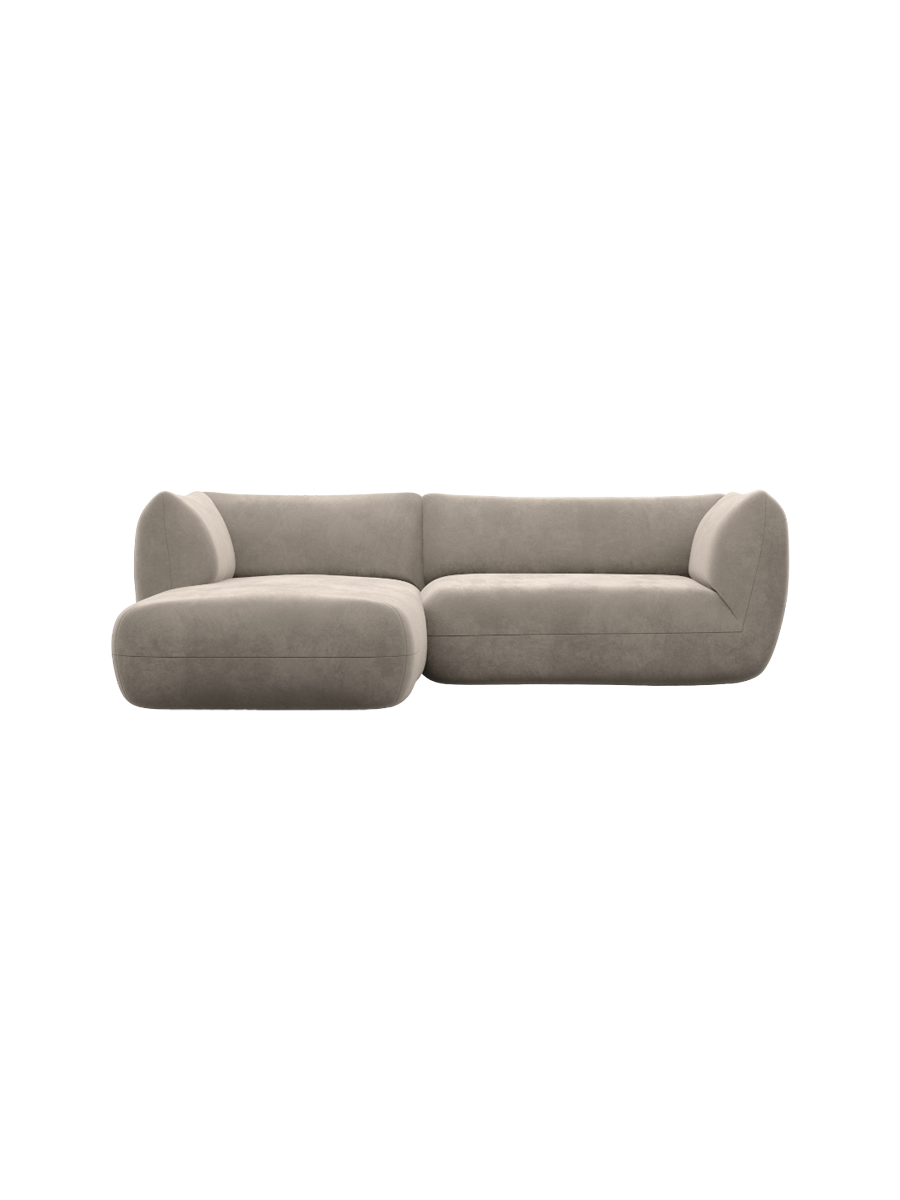 
3/4-Sitzer Design Ecksofa „Amalfi“ mit Samtbezug - Samtbezug Königsblau / Eckteil links