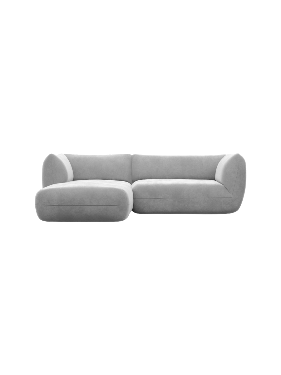 
3/4-Sitzer Design Ecksofa „Amalfi“ mit Samtbezug - Samtbezug Königsblau / Eckteil links