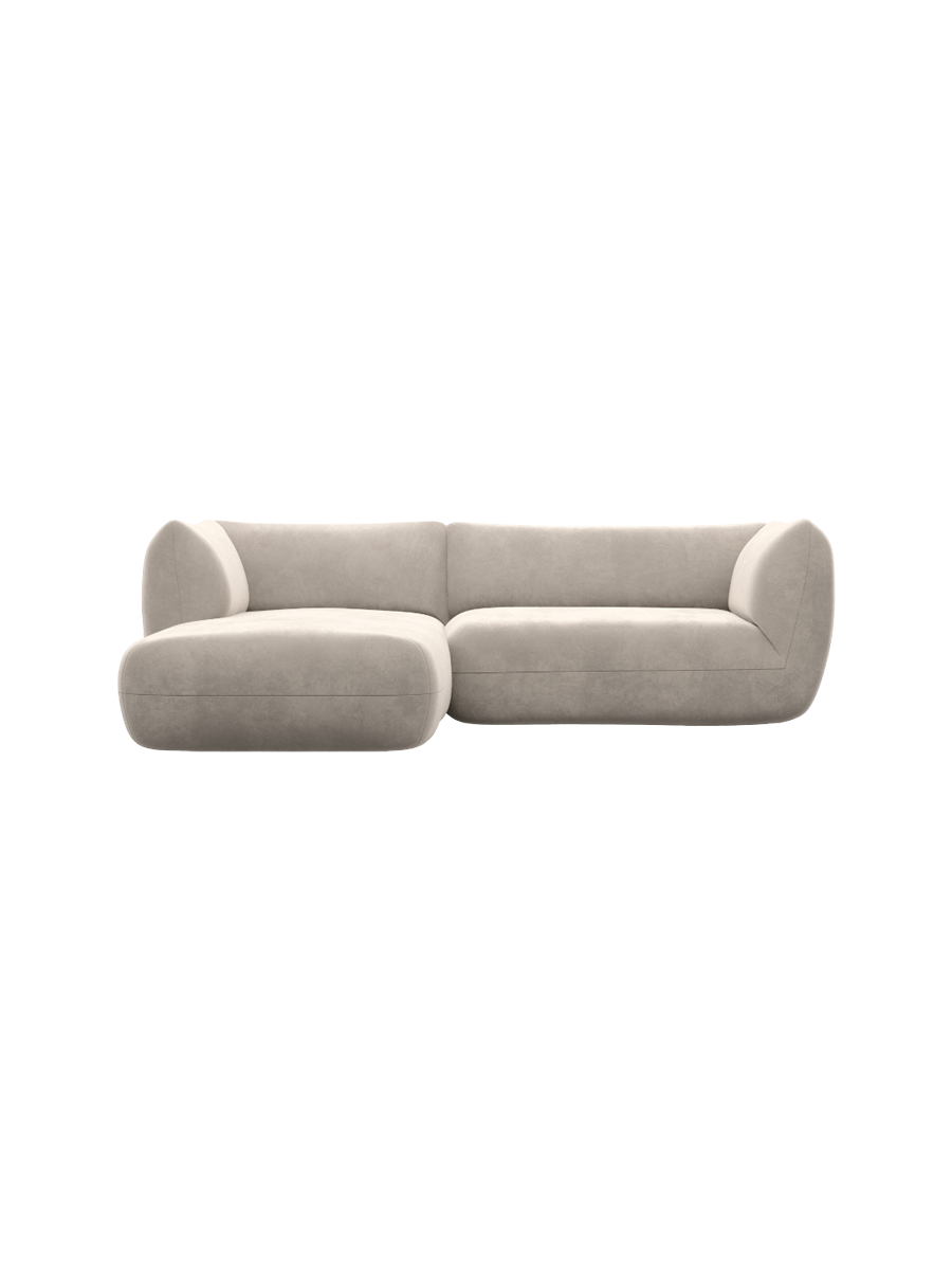 
3/4-Sitzer Design Ecksofa „Amalfi“ mit Samtbezug - Samtbezug Königsblau / Eckteil links
