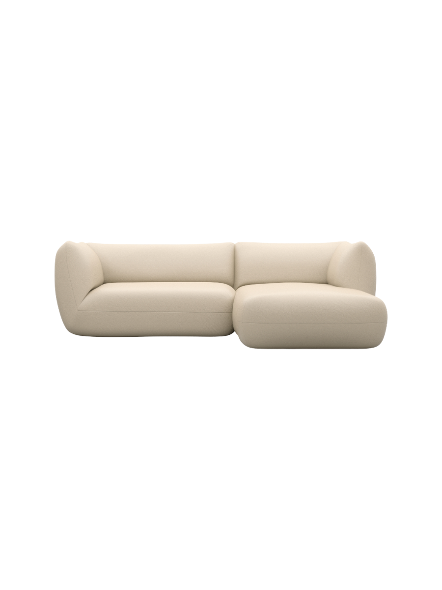 
3/4-Sitzer Design Echtleder Ecksofa „Amalfi“ - Echtleder Beige / Eckteil links
