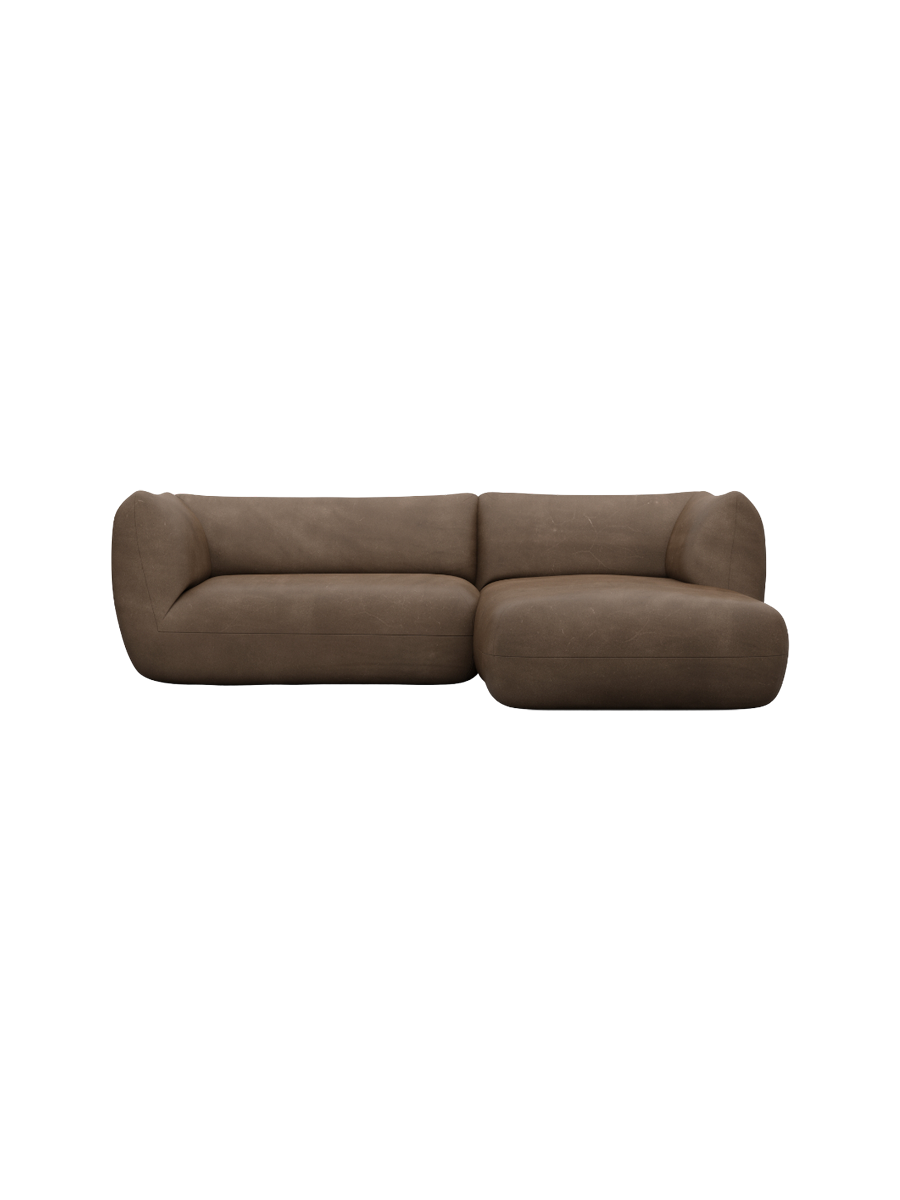 
3/4-Sitzer Design Echtleder Ecksofa „Amalfi“ - Echtleder Beige / Eckteil links