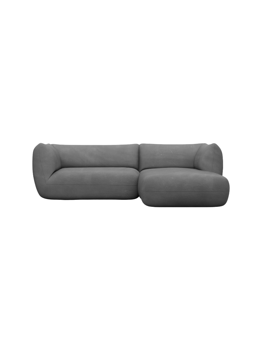 
3/4-Sitzer Design Echtleder Ecksofa „Amalfi“ - Echtleder Beige / Eckteil links