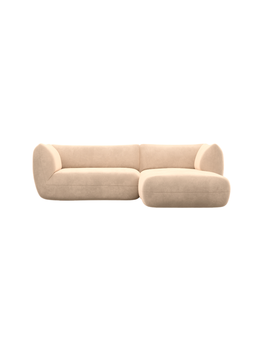 
3/4-Sitzer Design Ecksofa „Amalfi“ mit Samtbezug - Samtbezug Königsblau / Eckteil links