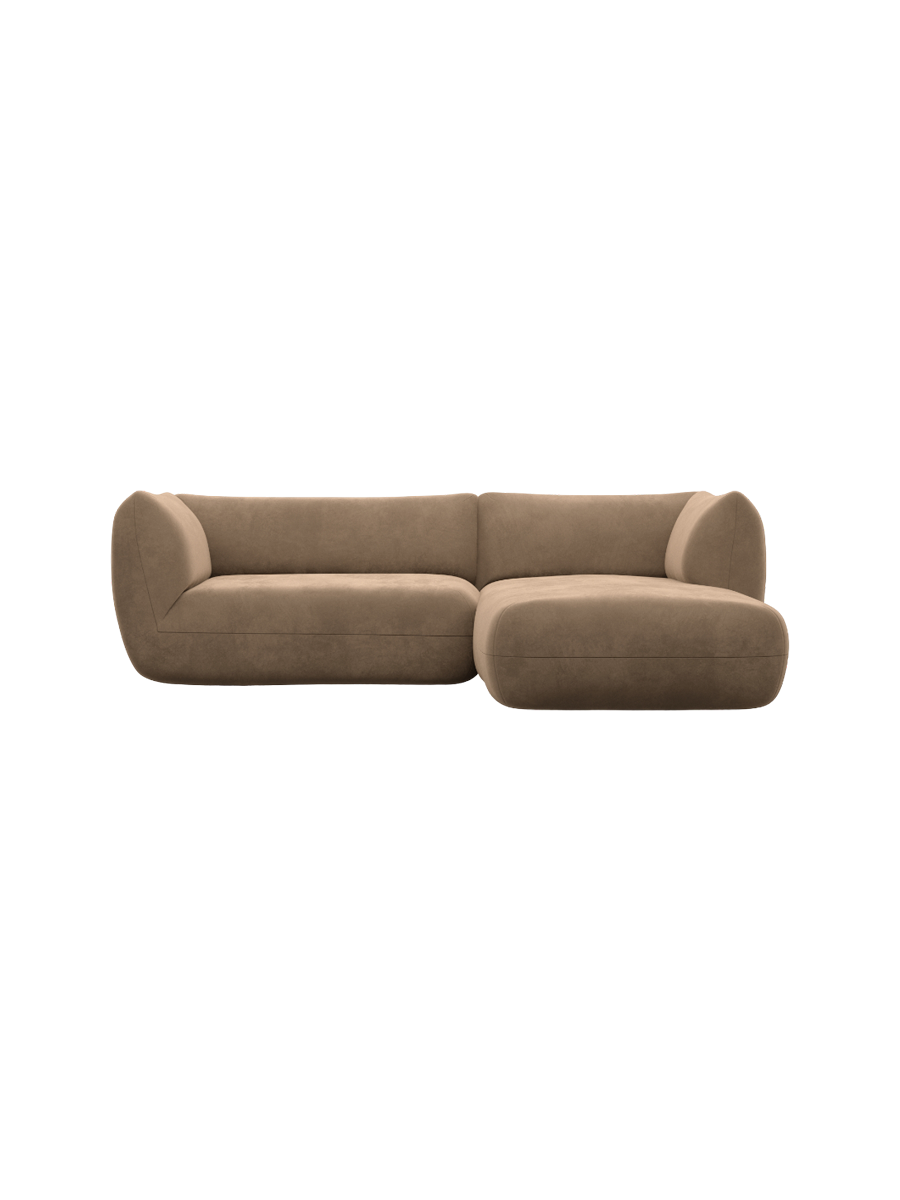 
3/4-Sitzer Design Ecksofa „Amalfi“ mit Samtbezug - Samtbezug Königsblau / Eckteil links