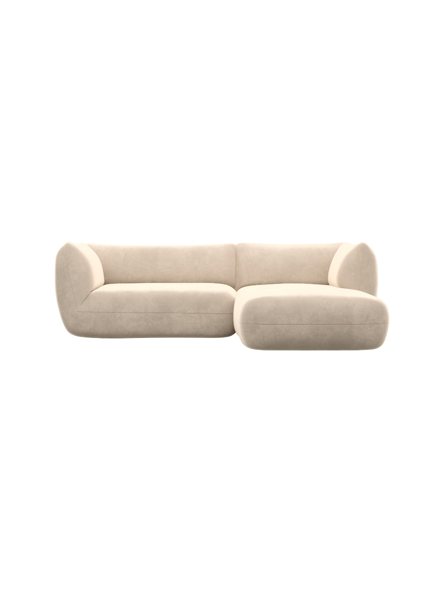 
3/4-Sitzer Design Ecksofa „Amalfi“ mit Samtbezug - Samtbezug Königsblau / Eckteil links