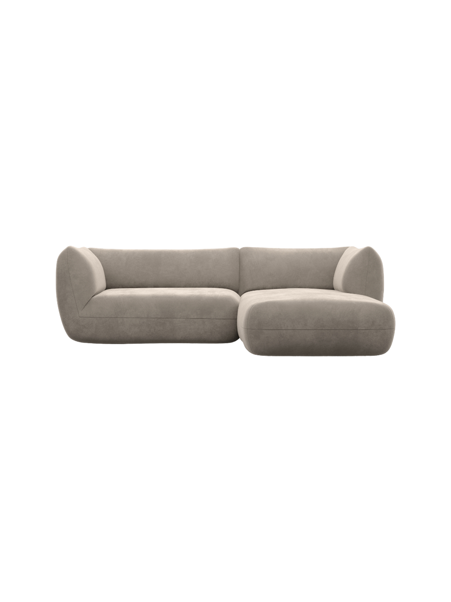 
3/4-Sitzer Design Ecksofa „Amalfi“ mit Samtbezug - Samtbezug Königsblau / Eckteil links