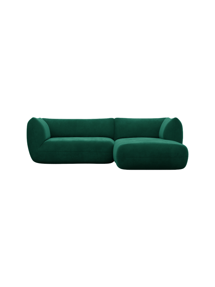 
3/4-Sitzer Design Ecksofa „Amalfi“ mit Samtbezug - Samtbezug Königsblau / Eckteil links