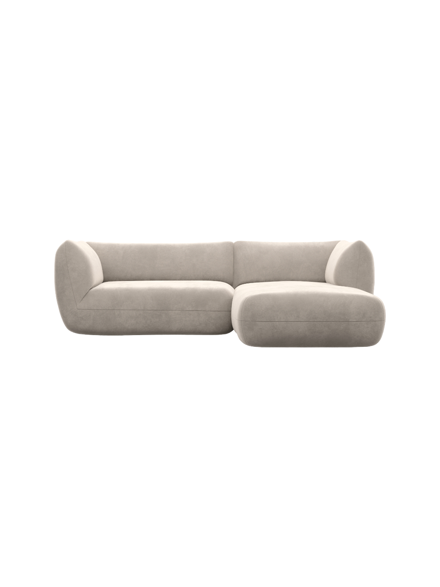 
3/4-Sitzer Design Ecksofa „Amalfi“ mit Samtbezug - Samtbezug Königsblau / Eckteil links