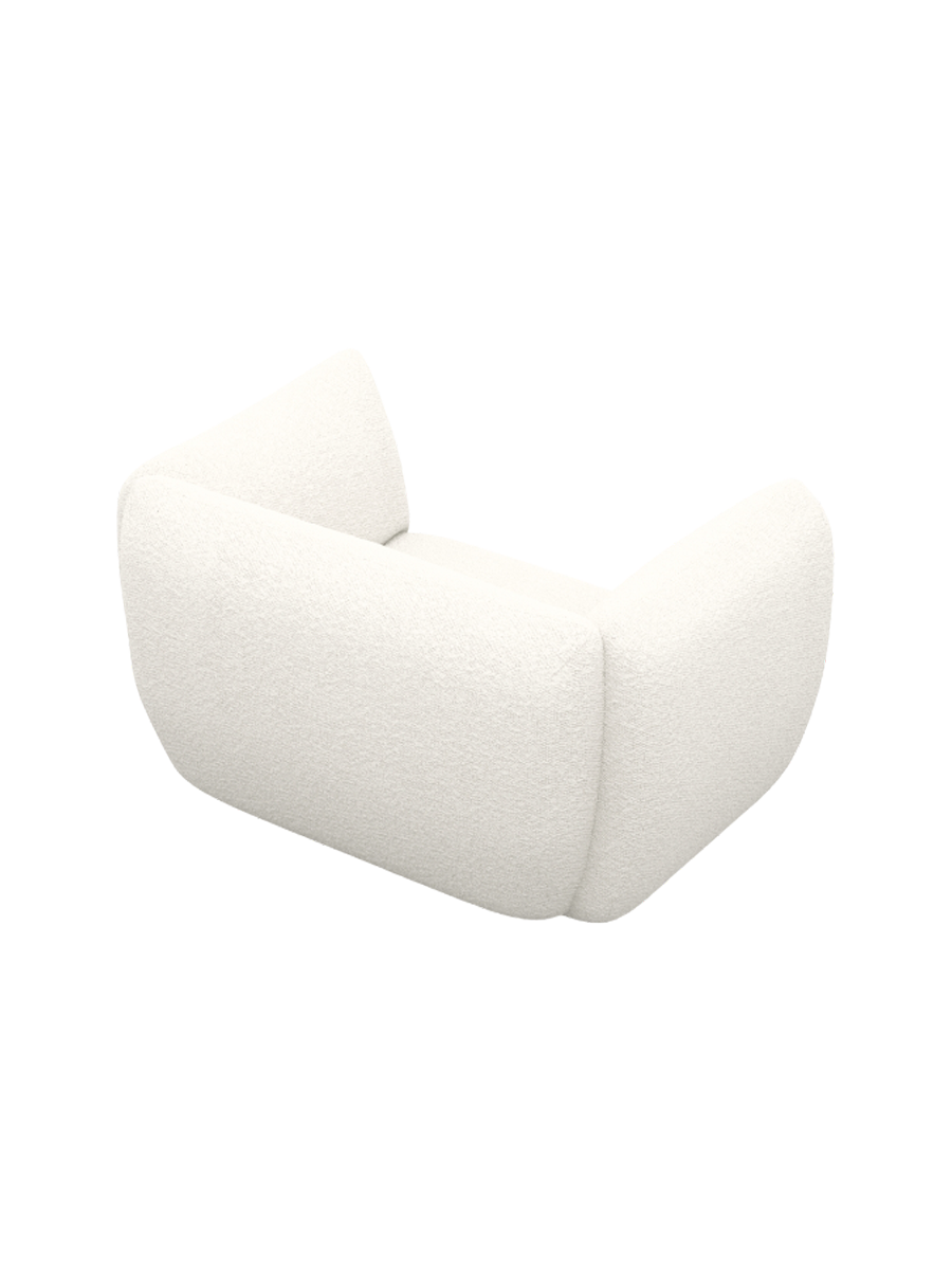 
Design Loungesessel „Amalfi“ mit Bouclé-Bezug