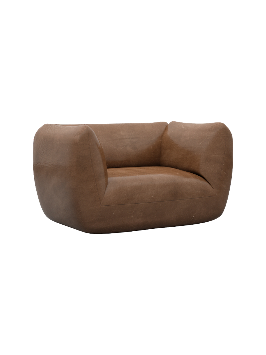 
Design Echtleder Loungesessel „Amalfi“ - Echtleder Beige