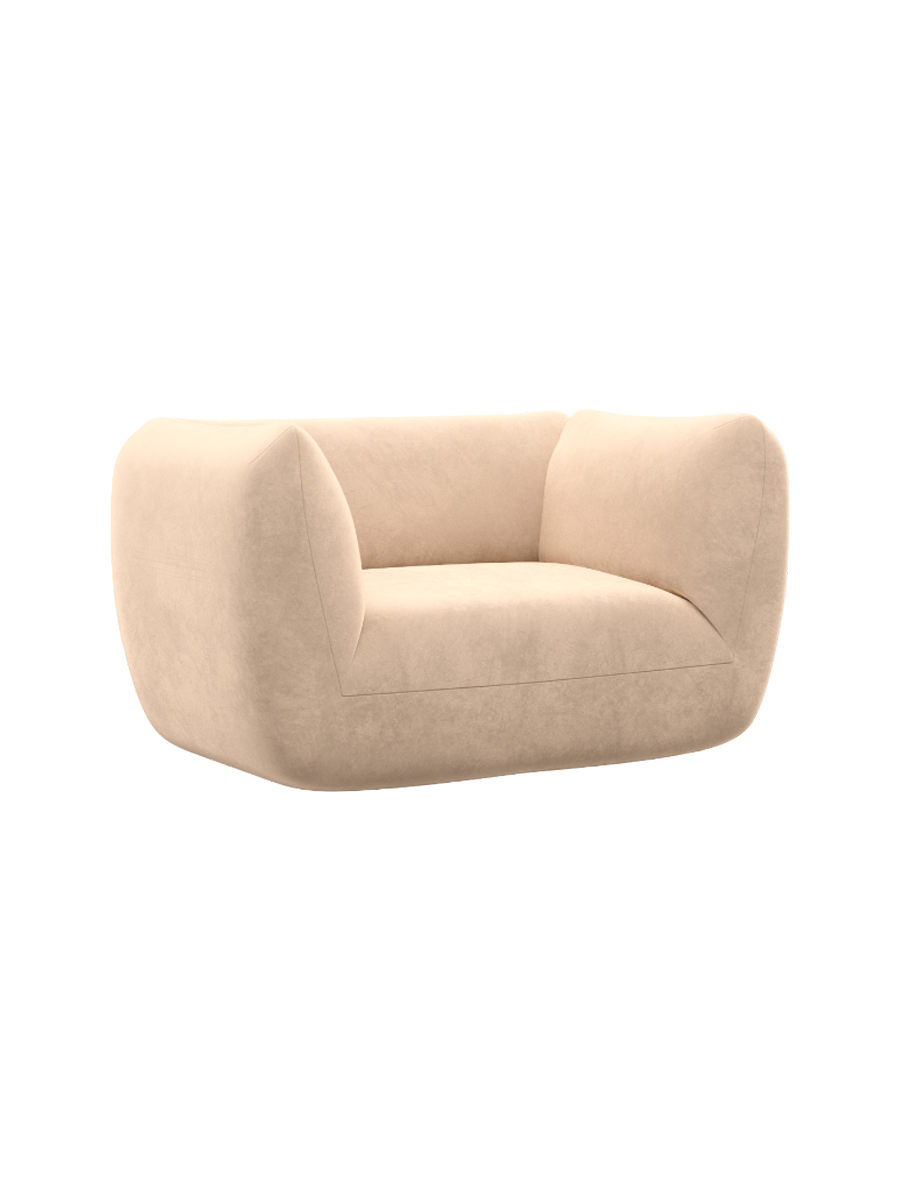 
Design Loungesessel „Amalfi“ mit Samtbezug - Samtbezug Königsblau