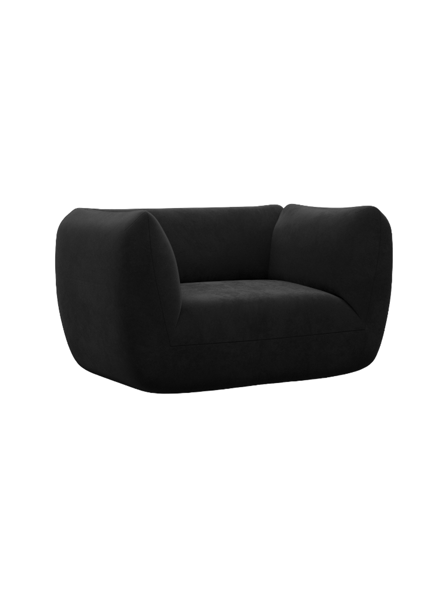
Design Loungesessel „Amalfi“ mit Samtbezug - Samtbezug Königsblau