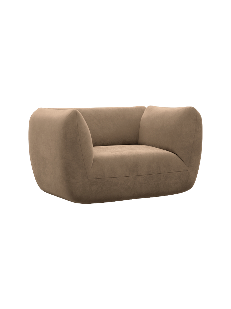 
Design Loungesessel „Amalfi“ mit Samtbezug - Samtbezug Königsblau