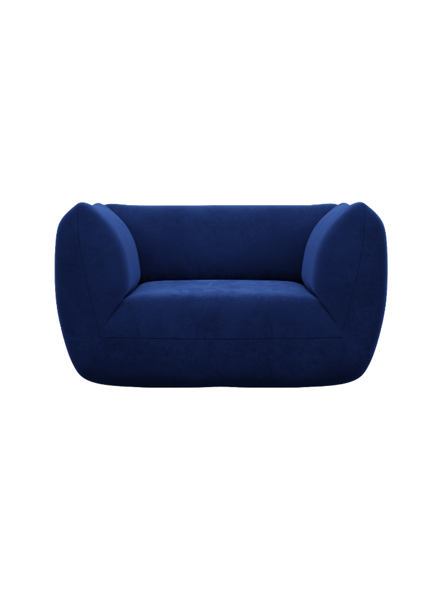 
Design Loungesessel „Amalfi“ mit Samtbezug - Samtbezug Königsblau