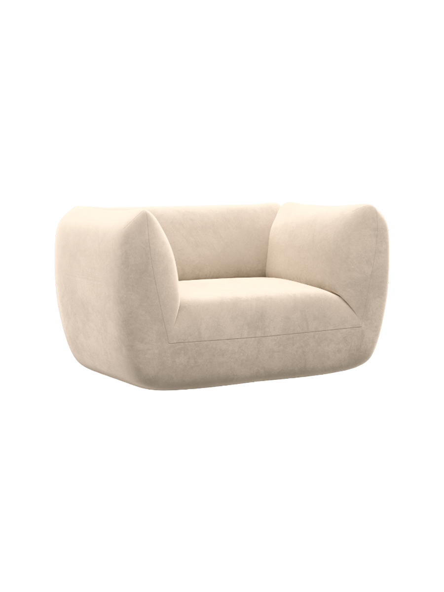 
Design Loungesessel „Amalfi“ mit Samtbezug - Samtbezug Königsblau