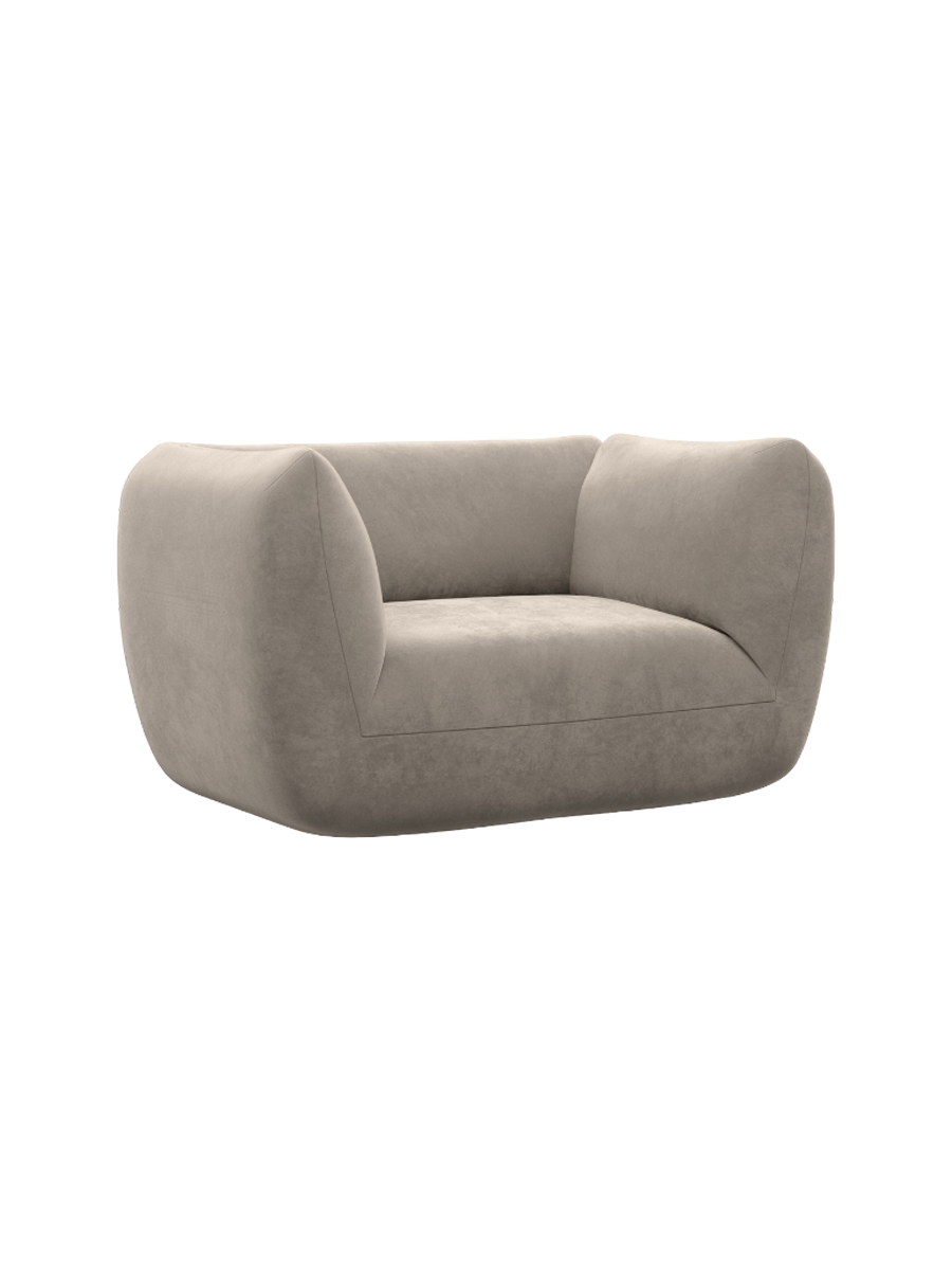 
Design Loungesessel „Amalfi“ mit Samtbezug - Samtbezug Königsblau