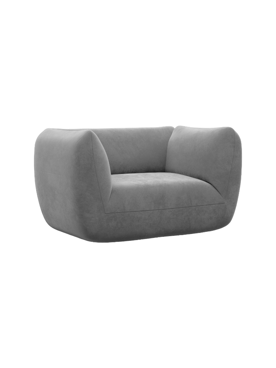 
Design Loungesessel „Amalfi“ mit Samtbezug - Samtbezug Königsblau