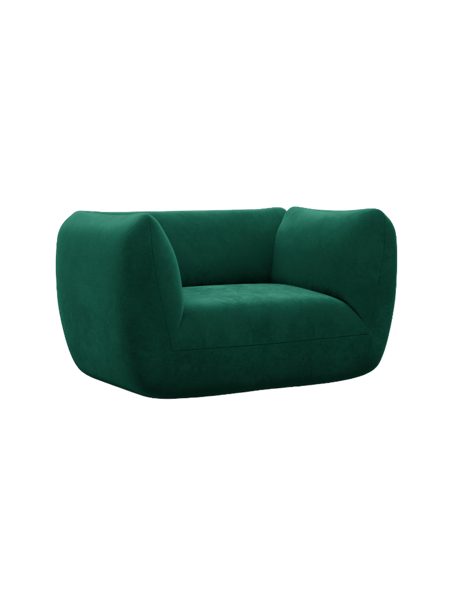 
Design Loungesessel „Amalfi“ mit Samtbezug - Samtbezug Königsblau