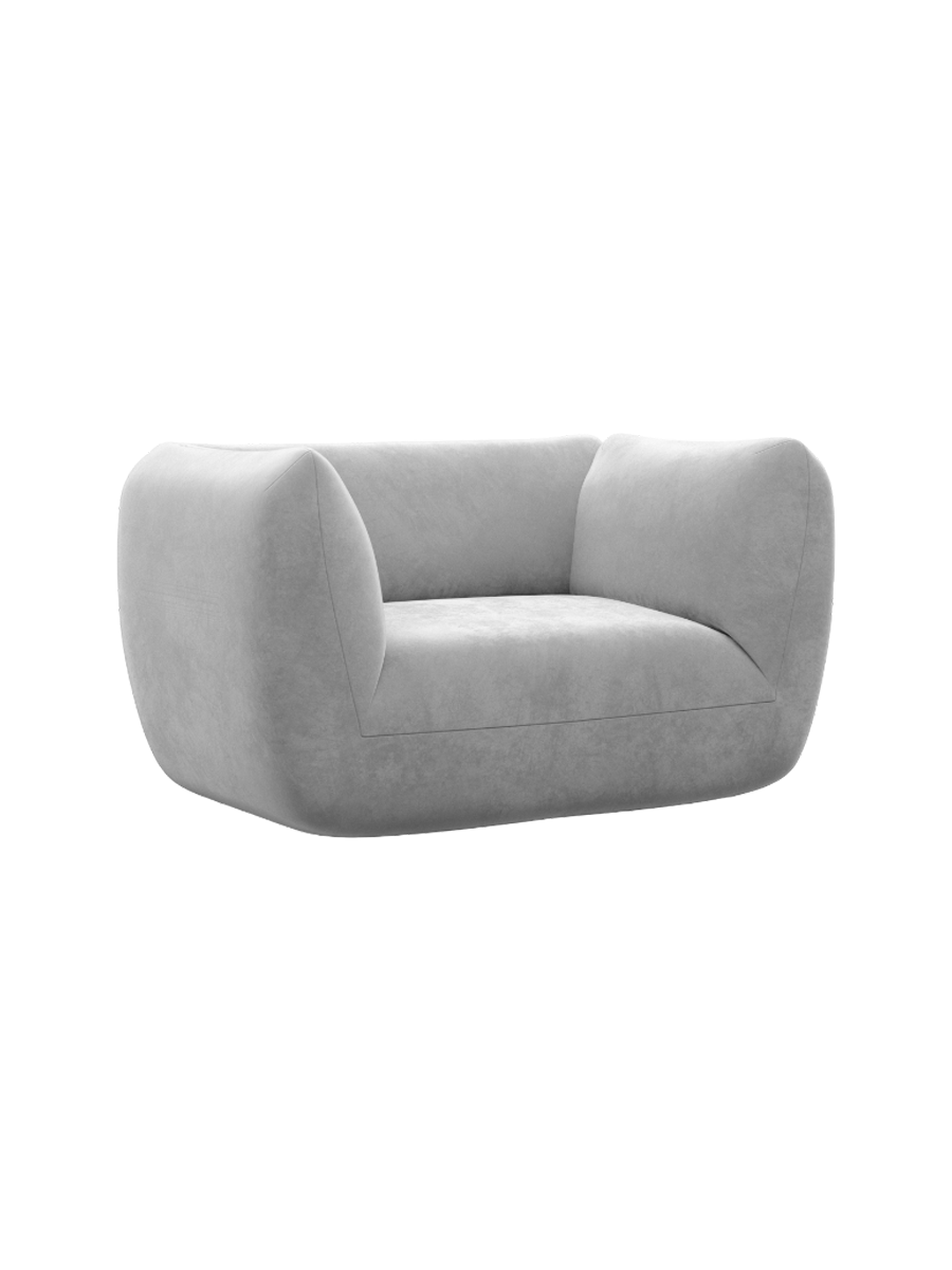 
Design Loungesessel „Amalfi“ mit Samtbezug - Samtbezug Königsblau