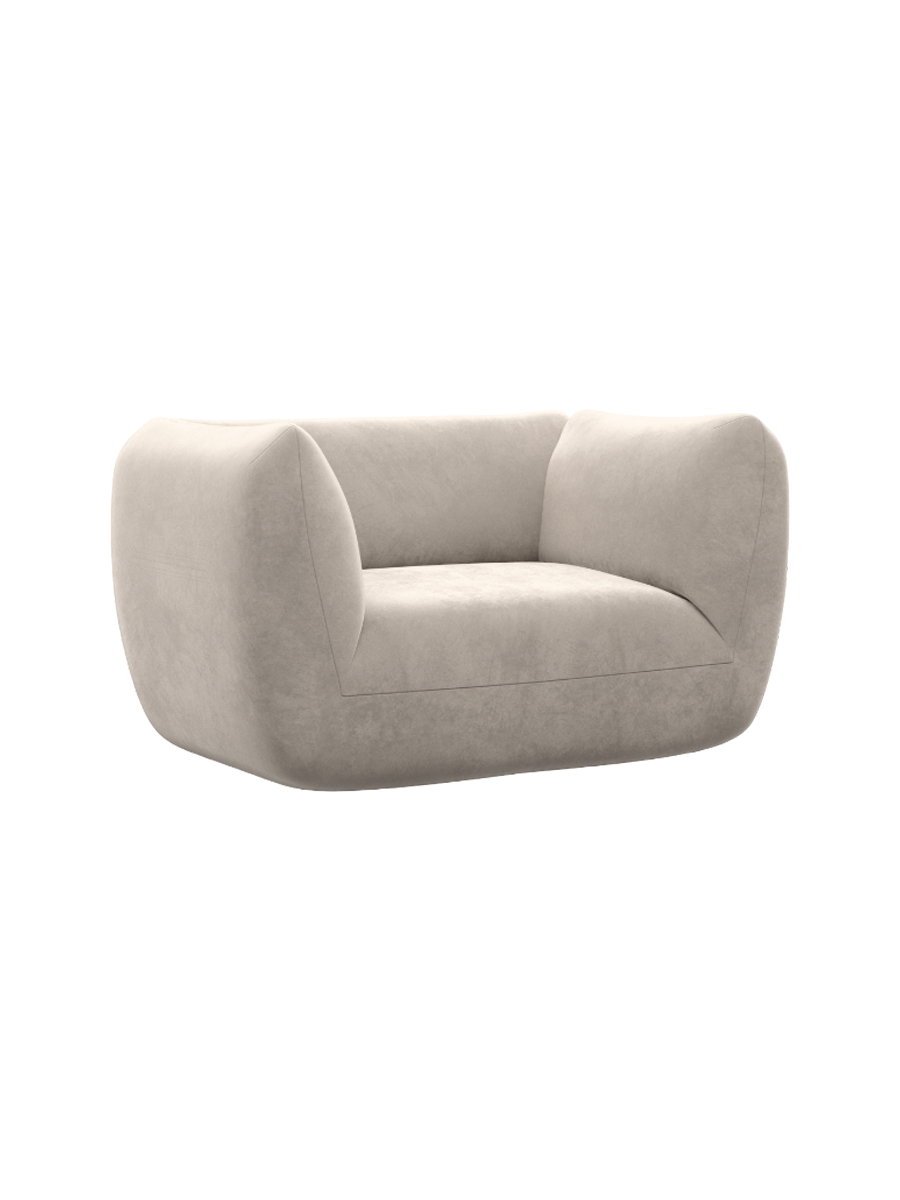 
Design Loungesessel „Amalfi“ mit Samtbezug - Samtbezug Königsblau
