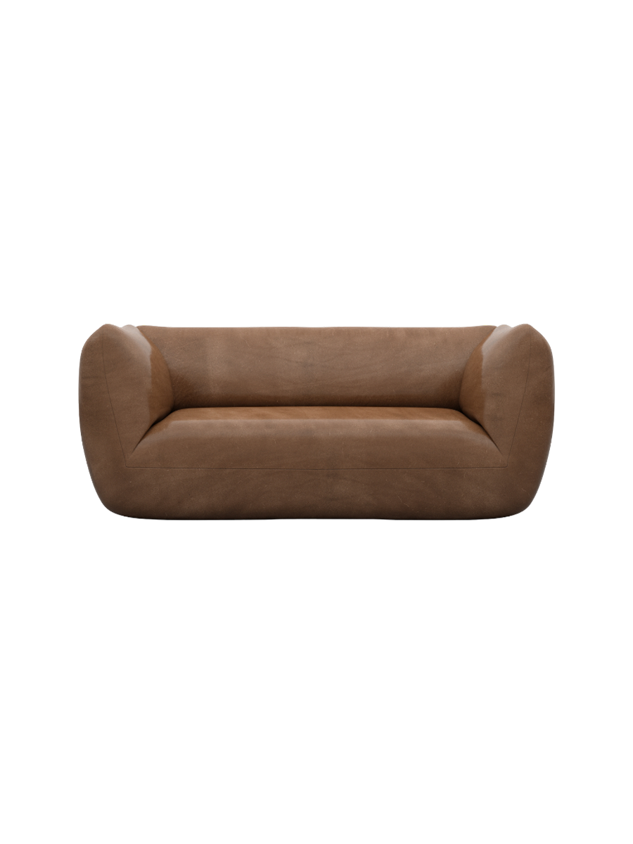 
2-Sitzer Design Echtleder Sofa „Amalfi“ - Echtleder Beige