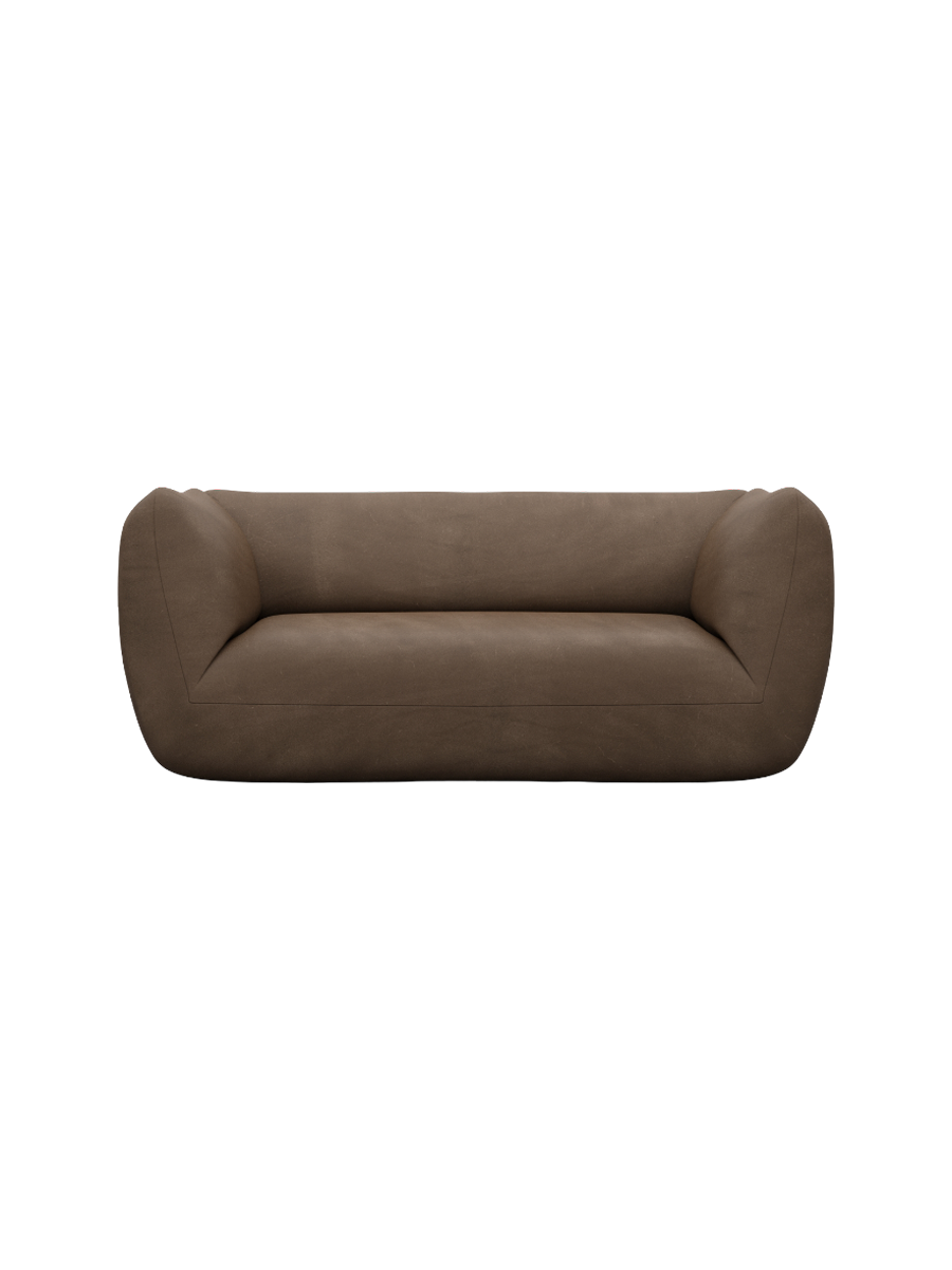 
2-Sitzer Design Echtleder Sofa „Amalfi“ - Echtleder Beige