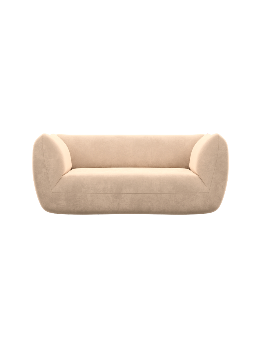 
2-Sitzer Design Sofa „Amalfi“ mit Samtbezug - Samtbezug Königsblau