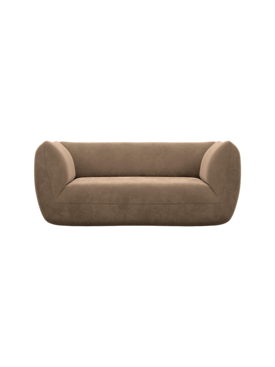 
2-Sitzer Design Sofa „Amalfi“ mit Samtbezug - Samtbezug Königsblau