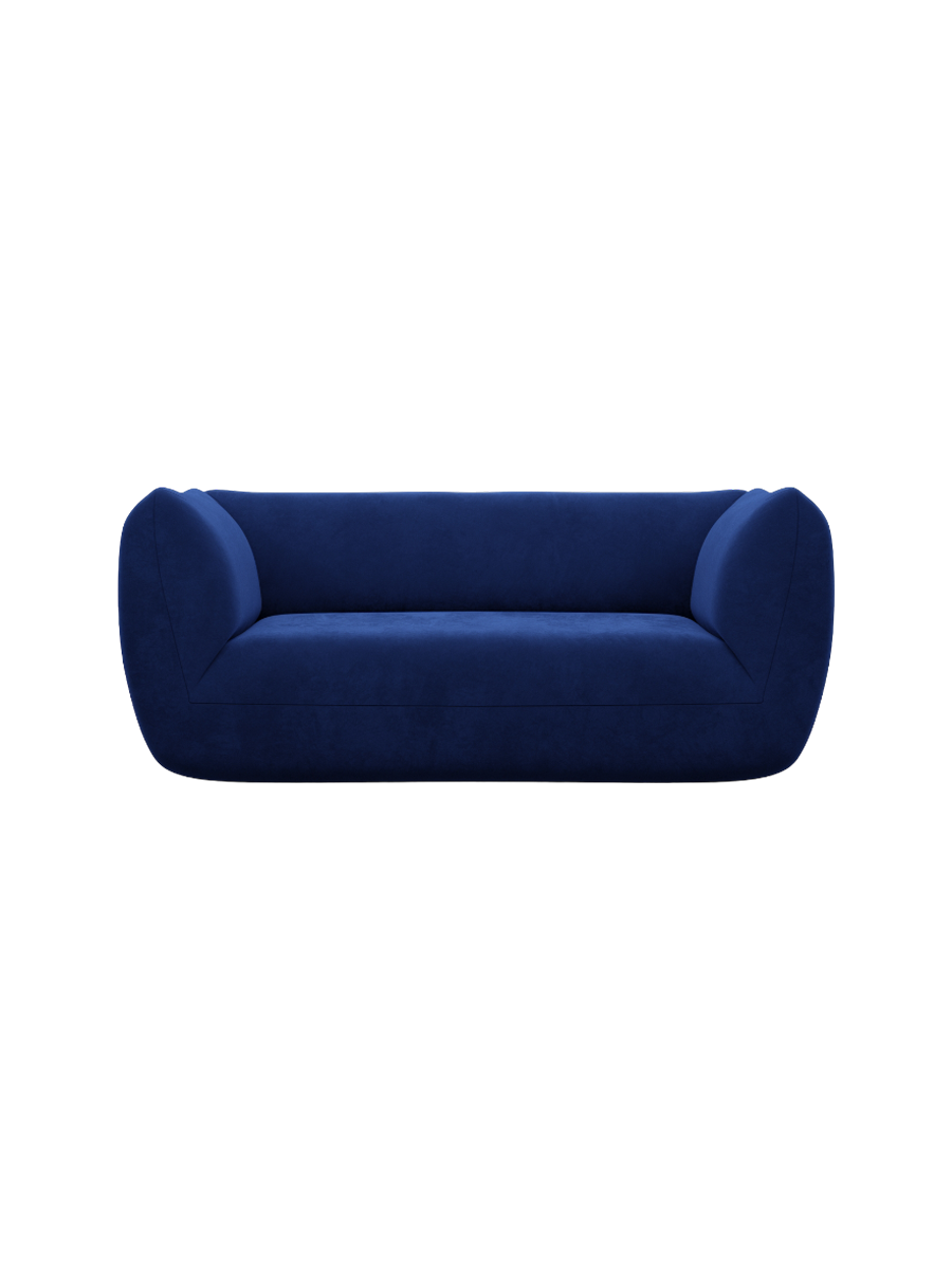 
2-Sitzer Design Sofa „Amalfi“ mit Samtbezug - Samtbezug Königsblau