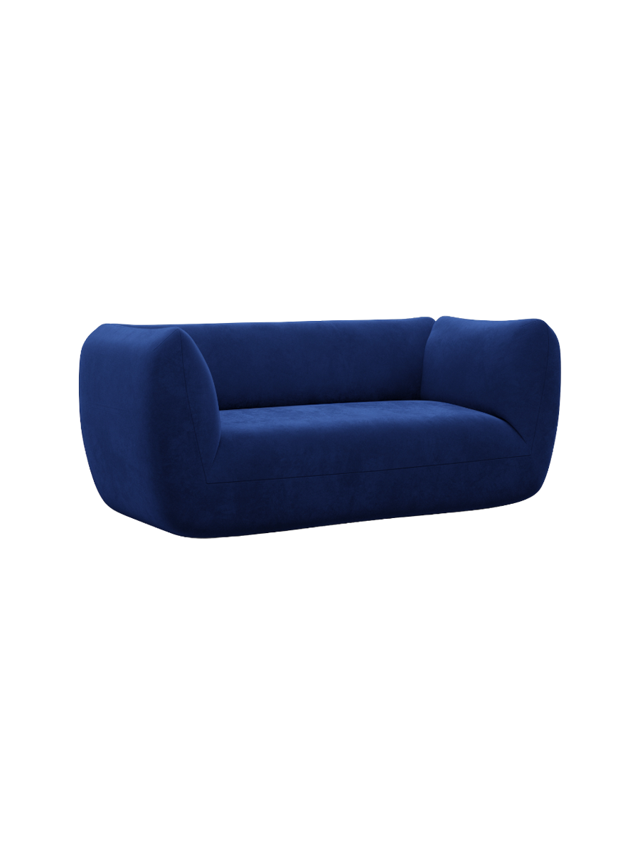 
2-Sitzer Design Sofa „Amalfi“ mit Samtbezug - Samtbezug Königsblau
