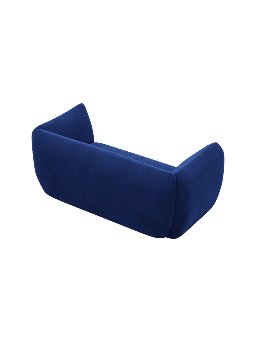 
2-Sitzer Design Sofa „Amalfi“ mit Samtbezug - Samtbezug Königsblau