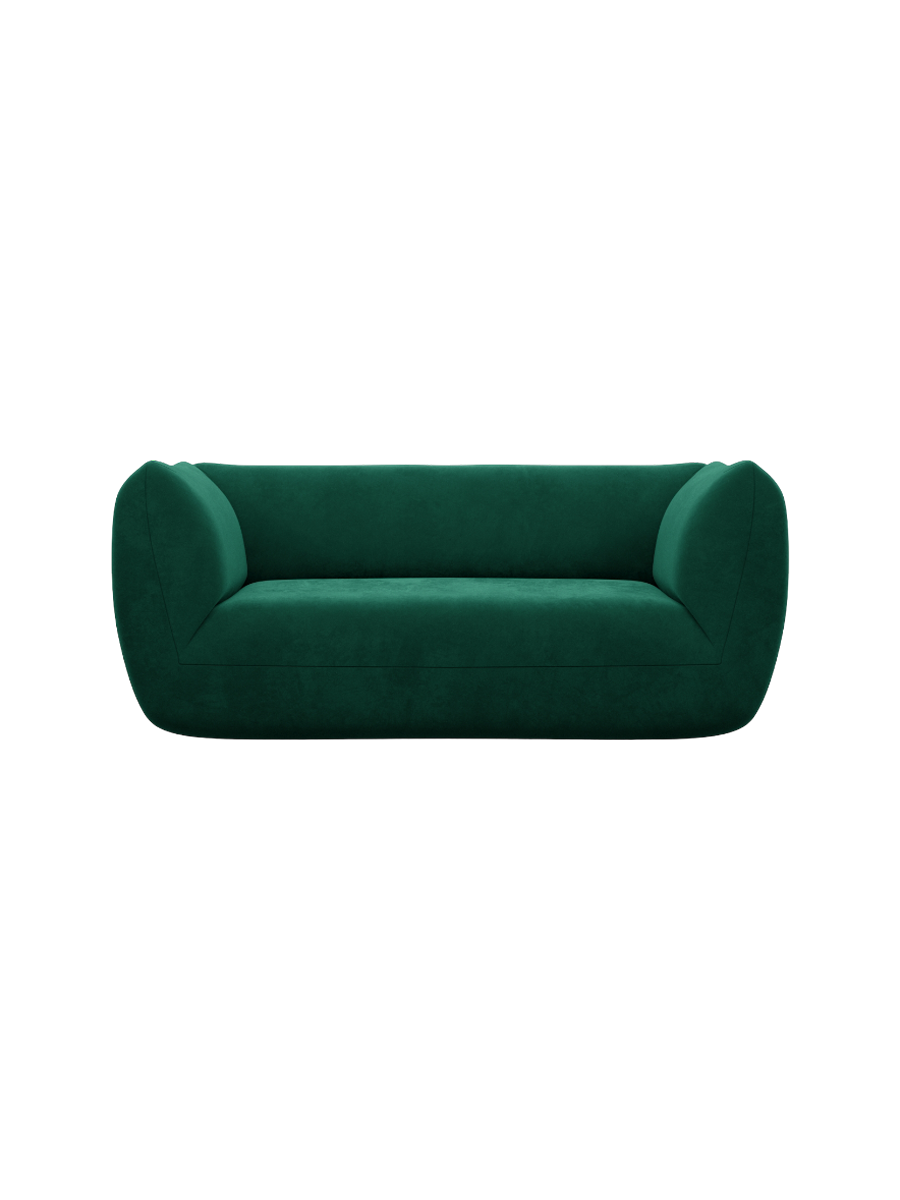 
2-Sitzer Design Sofa „Amalfi“ mit Samtbezug - Samtbezug Königsblau