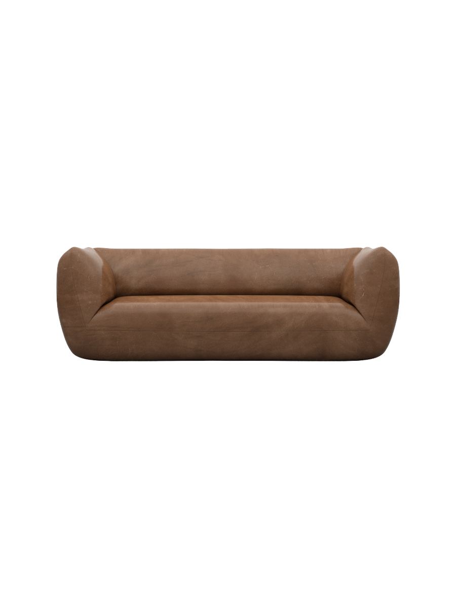 
3-Sitzer Design Echtleder Sofa „Amalfi“ - Echtleder Beige