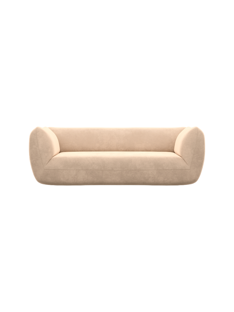 
3-Sitzer Design Sofa „Amalfi“ mit Samtbezug - Samtbezug Königsblau
