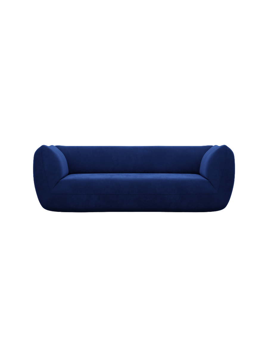 
3-Sitzer Design Sofa „Amalfi“ mit Samtbezug - Samtbezug Königsblau
