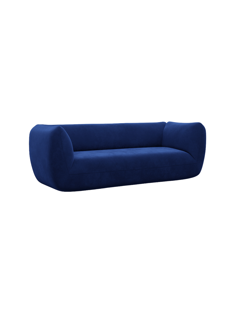 
3-Sitzer Design Sofa „Amalfi“ mit Samtbezug - Samtbezug Königsblau