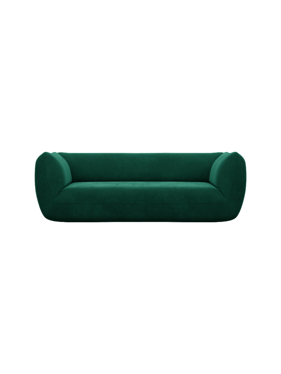 
3-Sitzer Design Sofa „Amalfi“ mit Samtbezug - Samtbezug Königsblau