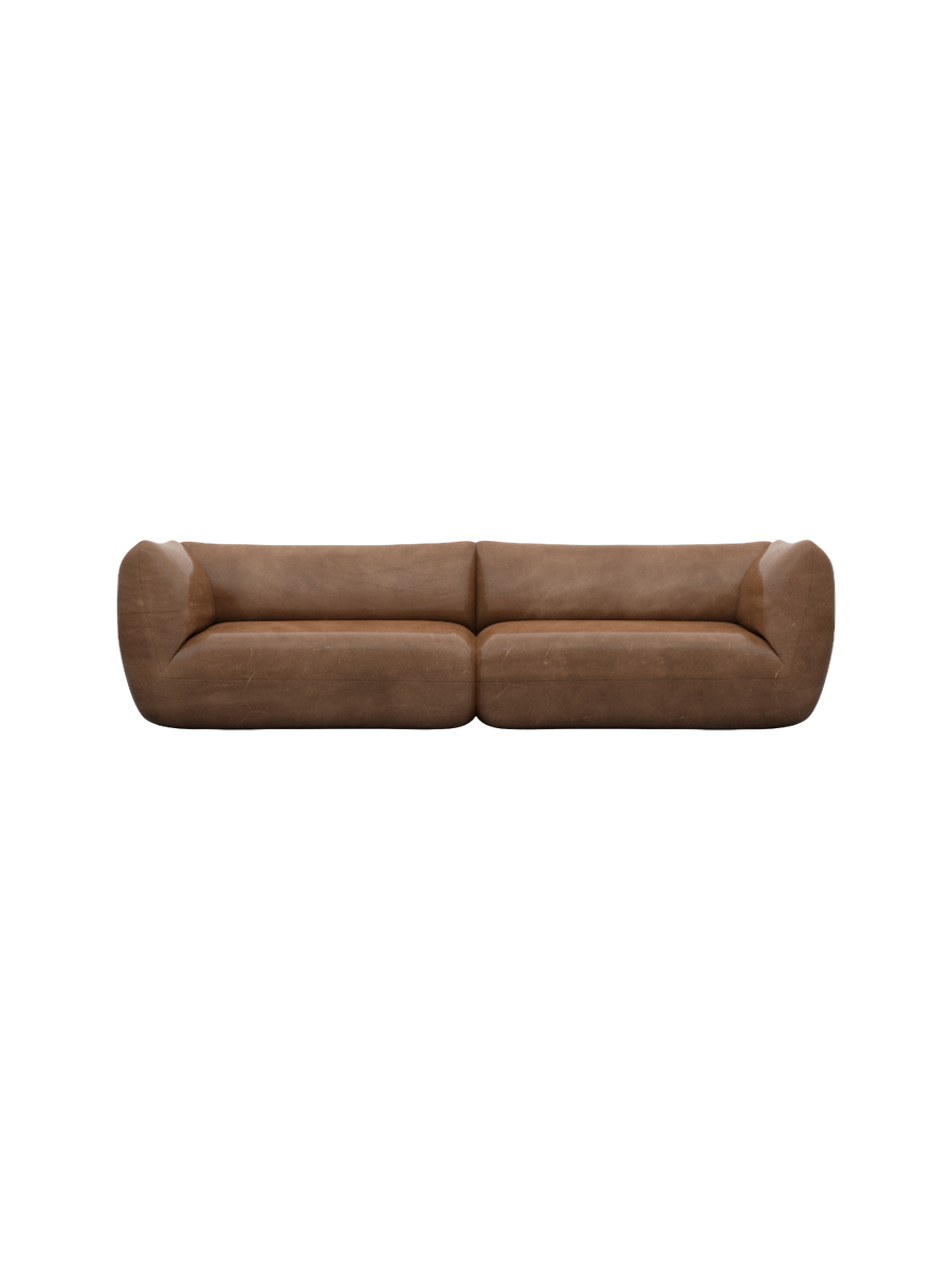
4-Sitzer Design Echtleder Sofa „Amalfi“ - Echtleder Beige