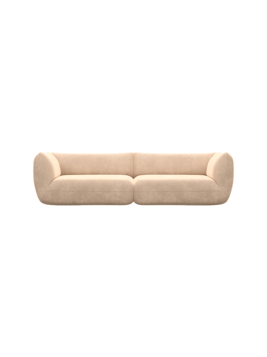 
4-Sitzer Design Sofa „Amalfi“ mit Samtbezug - Samtbezug Königsblau