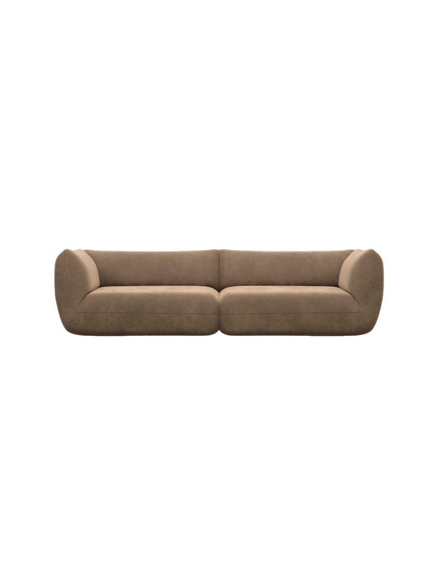 
4-Sitzer Design Sofa „Amalfi“ mit Samtbezug - Samtbezug Königsblau