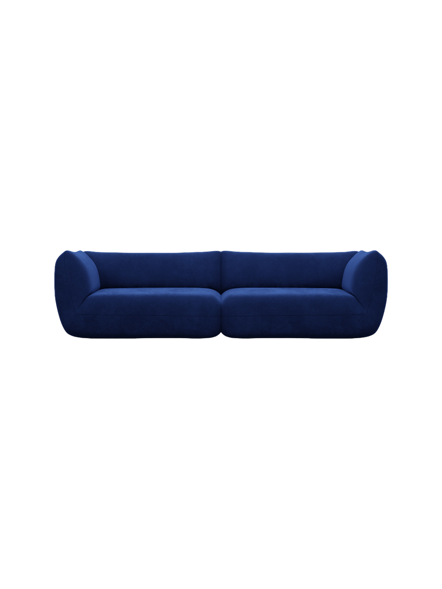 
4-Sitzer Design Sofa „Amalfi“ mit Samtbezug - Samtbezug Königsblau