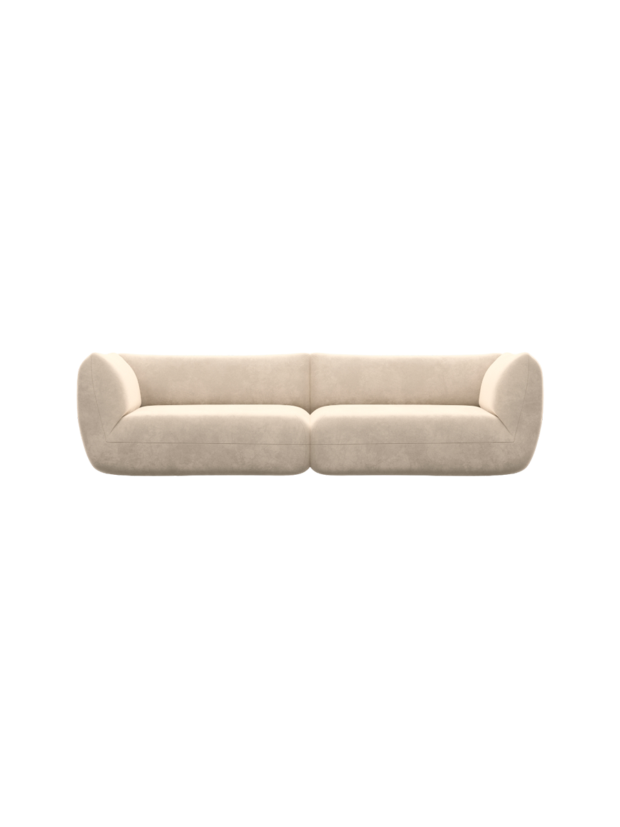 
4-Sitzer Design Sofa „Amalfi“ mit Samtbezug - Samtbezug Königsblau