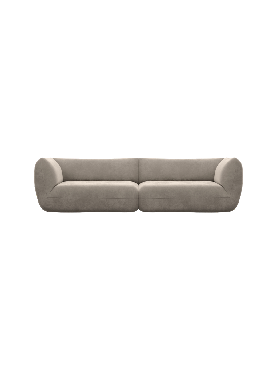 
4-Sitzer Design Sofa „Amalfi“ mit Samtbezug - Samtbezug Königsblau