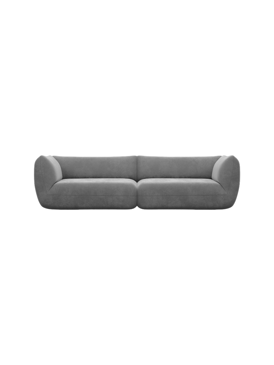 
4-Sitzer Design Sofa „Amalfi“ mit Samtbezug - Samtbezug Königsblau