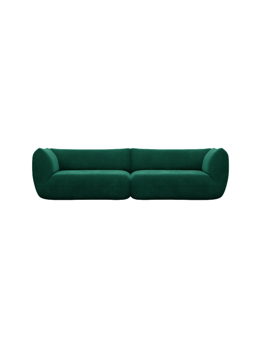 
4-Sitzer Design Sofa „Amalfi“ mit Samtbezug - Samtbezug Königsblau